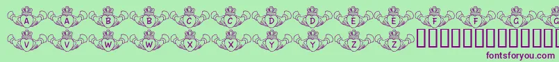 FlCladdagh Font – Purple Fonts on Green Background
