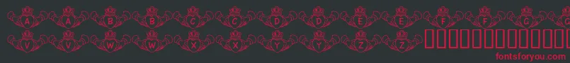 FlCladdagh-Schriftart – Rote Schriften auf schwarzem Hintergrund