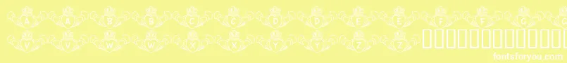 Czcionka FlCladdagh – białe czcionki na żółtym tle