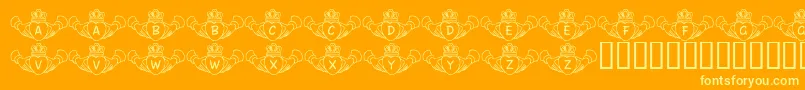 フォントFlCladdagh – オレンジの背景に黄色の文字