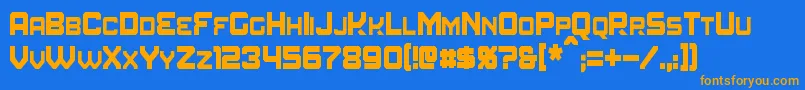 AmuroCondensed Font – Orange Fonts on Blue Background