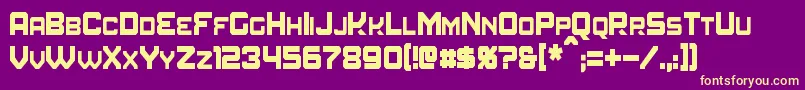 Saiba mais sobre a fonte AmuroCondensed Fonte AmuroCondensed – fontes amarelas em um fundo roxo