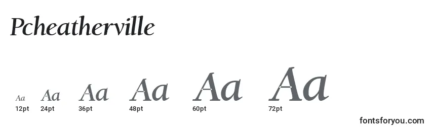 Pcheatherville Font Sizes