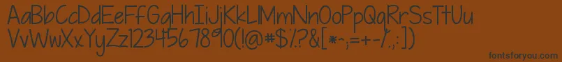 Czcionka Kgpiecebypiece – czarne czcionki na brązowym tle