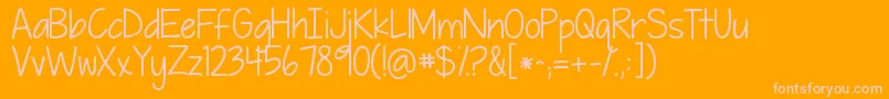 Więcej informacji o czcionce Kgpiecebypiece Czcionka Kgpiecebypiece – różowe czcionki na pomarańczowym tle
