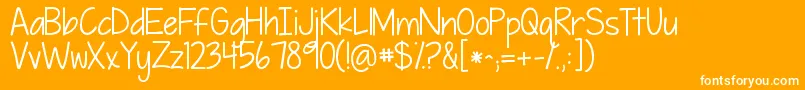 Fonte Kgpiecebypiece – fontes brancas em um fundo laranja
