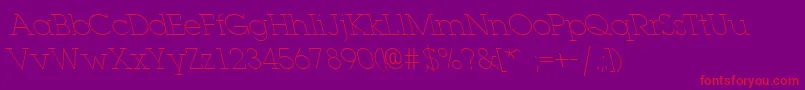 LaplandleftylightRegular Font – Red Fonts on Purple Background