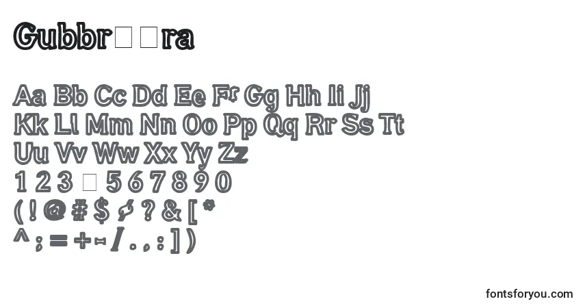Schriftart GubbrГ¶ra – Alphabet, Zahlen, spezielle Symbole