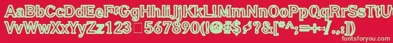 GubbrГ¶ra Font – Green Fonts on Red Background