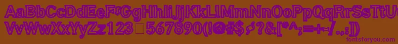 GubbrГ¶ra-Schriftart – Violette Schriften auf braunem Hintergrund
