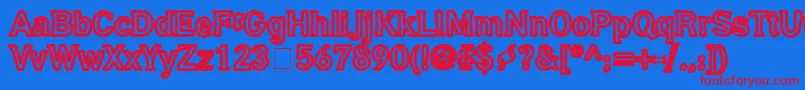 GubbrГ¶ra Font – Red Fonts on Blue Background