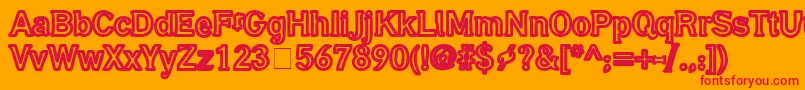 GubbrГ¶ra Font – Red Fonts on Orange Background