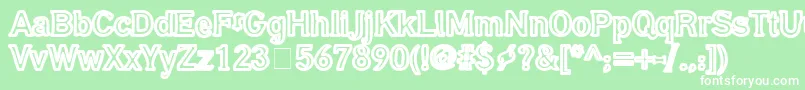 フォントGubbrГ¶ra – 緑の背景に白い文字