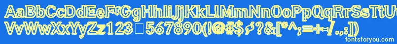 GubbrГ¶ra Font – Yellow Fonts on Blue Background