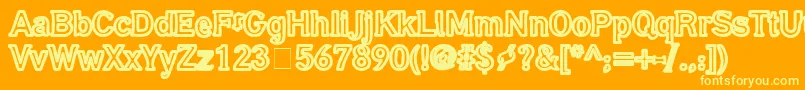 GubbrГ¶ra Font – Yellow Fonts on Orange Background