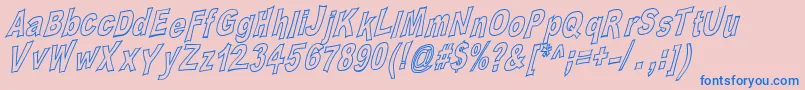 Fonte Platsch2Outline – fontes azuis em um fundo rosa