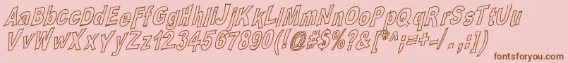 Platsch2Outline-Schriftart – Braune Schriften auf rosa Hintergrund