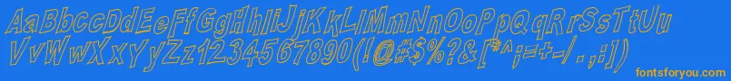 Platsch2Outline Font – Orange Fonts on Blue Background
