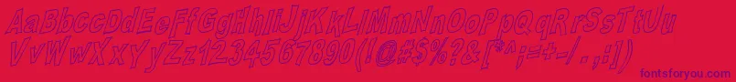 Platsch2Outline Font – Purple Fonts on Red Background
