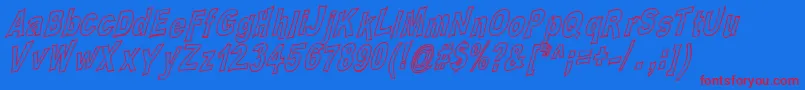 Platsch2Outline Font – Red Fonts on Blue Background
