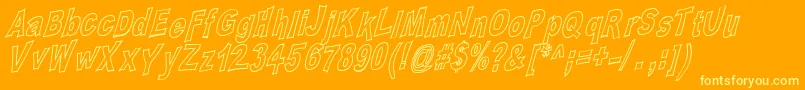 Czcionka Platsch2Outline – żółte czcionki na pomarańczowym tle