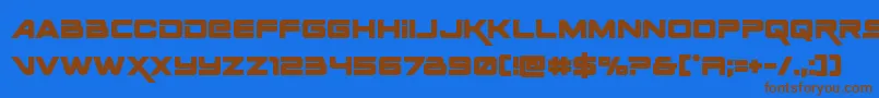 Spacerangerbold Font – Brown Fonts on Blue Background