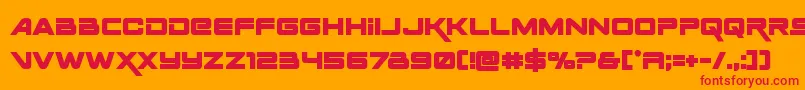 Spacerangerbold Font – Red Fonts on Orange Background