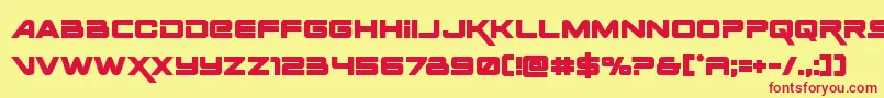 Spacerangerbold Font – Red Fonts on Yellow Background