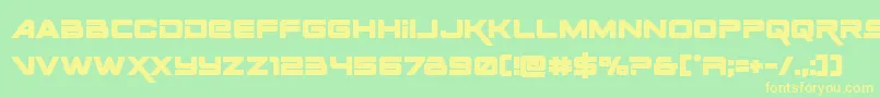 Spacerangerbold Font – Yellow Fonts on Green Background