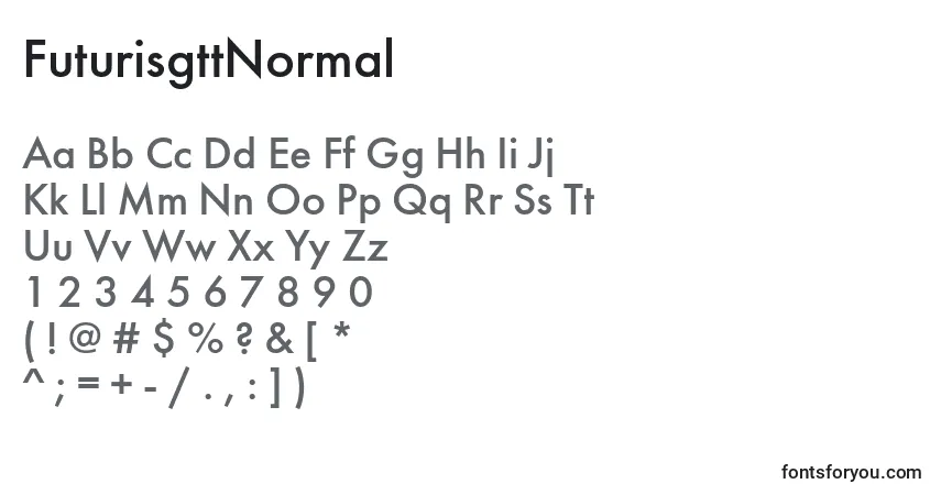 Шрифт FuturisgttNormal – алфавит, цифры, специальные символы