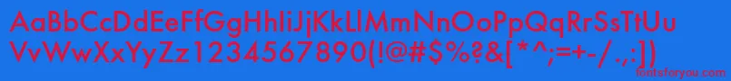 FuturisgttNormal Font – Red Fonts on Blue Background