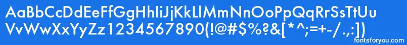 FuturisgttNormal-Schriftart – Weiße Schriften auf blauem Hintergrund