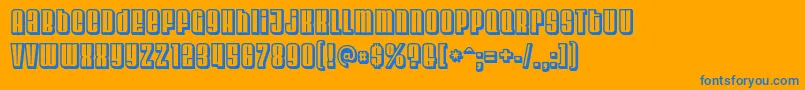 フォントVelvenda ffy – オレンジの背景に青い文字