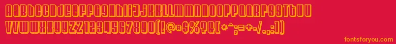 フォントVelvenda ffy – 赤い背景にオレンジの文字