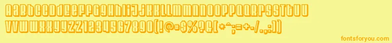 フォントVelvenda ffy – オレンジの文字が黄色の背景にあります。