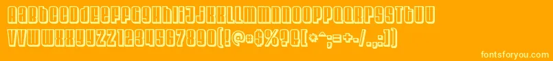 Velvenda ffy-Schriftart – Gelbe Schriften auf orangefarbenem Hintergrund