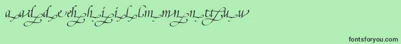 PoeticaSuppLowercaseEndingsIi Font – Black Fonts on Green Background