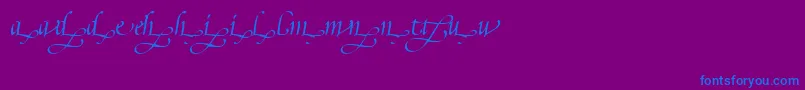 PoeticaSuppLowercaseEndingsIi Font – Blue Fonts on Purple Background