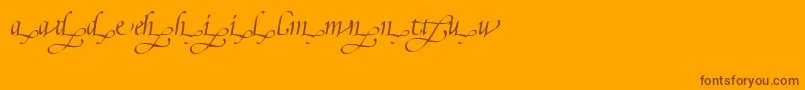 PoeticaSuppLowercaseEndingsIi Font – Brown Fonts on Orange Background
