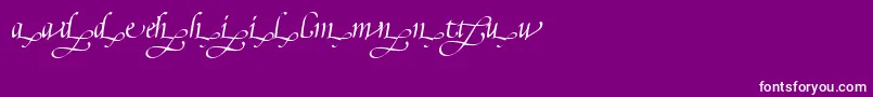 PoeticaSuppLowercaseEndingsIi-Schriftart – Weiße Schriften auf violettem Hintergrund