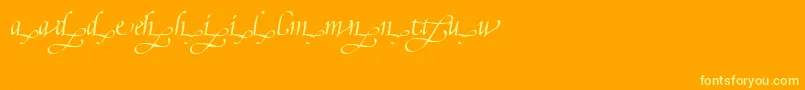 PoeticaSuppLowercaseEndingsIi Font – Yellow Fonts on Orange Background