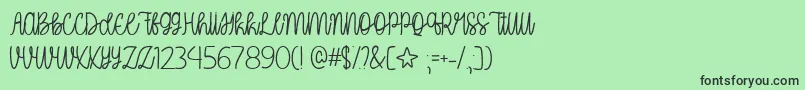 OhMyItsJulyTtf Font – Black Fonts on Green Background