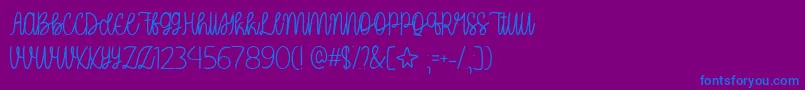OhMyItsJulyTtf-Schriftart – Blaue Schriften auf violettem Hintergrund