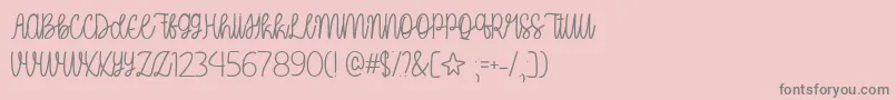 OhMyItsJulyTtf Font – Gray Fonts on Pink Background