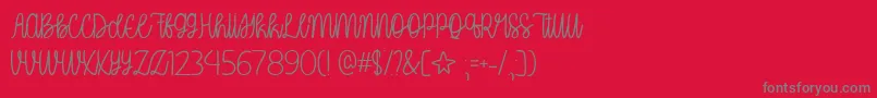 OhMyItsJulyTtf-Schriftart – Graue Schriften auf rotem Hintergrund