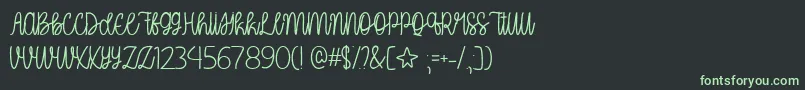 フォントOhMyItsJulyTtf – 黒い背景に緑の文字