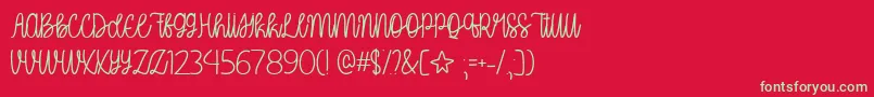 OhMyItsJulyTtf Font – Green Fonts on Red Background