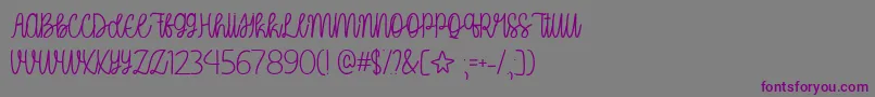 OhMyItsJulyTtf Font – Purple Fonts on Gray Background