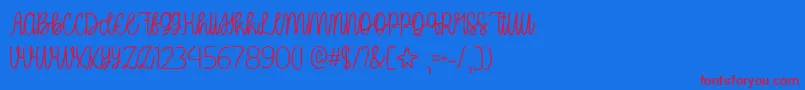 OhMyItsJulyTtf Font – Red Fonts on Blue Background