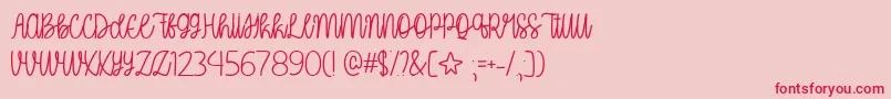 OhMyItsJulyTtf-Schriftart – Rote Schriften auf rosa Hintergrund